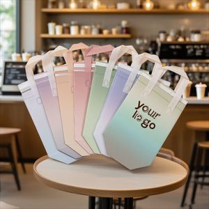 Single Cup Disposable <b>Cooler</b> Bag Non-Woven Aluminum Foil Tote for Hot or Cold Drinks Coffee or Food Delivery Thermal Insulated - Product Image 5