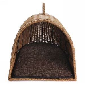 Milieubescherming Natuurlijke Eenvoudige Stijl Bamboe Mand Ambachtelijke Kat Kennel Huisdier Bedden Voor Honden - Product Image 3