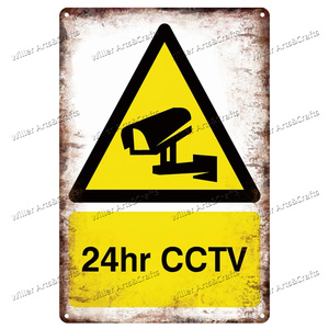 Tùy chỉnh 24 giờ Video CCTV Camera An Ninh cảnh báo không có xâm phạm tin kim loại dấu hiệu - Product Image 4