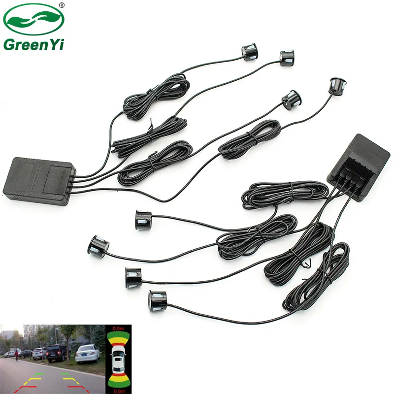 Greenyi 2 Video Input Parkeer Sensor Systeem, dual Channel Voor Voor En Achter Camera Monitor Dvd-speler Met 8 Sensoren