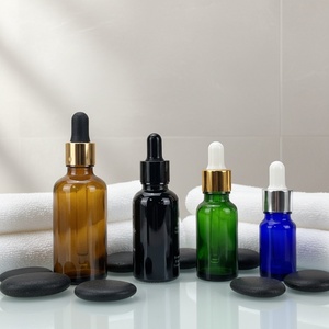 Factory Customized Skin Care Essential Oil Face Cream <b>Dropper</b> <b>Bottle</b> 30ml 50ml 100ml Black UV Protection Violet Glass Custom - Product Image 1