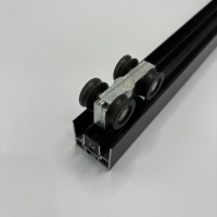 Roulette de porte pliante robuste avec roulement silencieux en PU, roue coulissante à charge lourde pour quincaillerie de porte pliante en aluminium