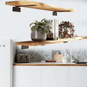 T-shaped Wall Mount <b>Shelf</b> Bracket 15cm 20cm 25cm <b>30cm</b> Heavy Duty Carbon Steel Support for Bookshelf Storage - Product Image 2