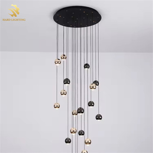<span class=keywords><strong>Lustre</strong></span> d'escalier à haut plafond simple et moderne pour hôtel et maison <span class=keywords><strong>Lustre</strong></span> d'escalier rond suspendu - Product Image 4