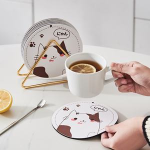 Tapis en silicone personnalisé, promotionnel, mignon, en forme de chat de dessin animé, résistant à la chaleur, respectueux de l'environnement, multifonctionnel, pour le café - Product Image 2