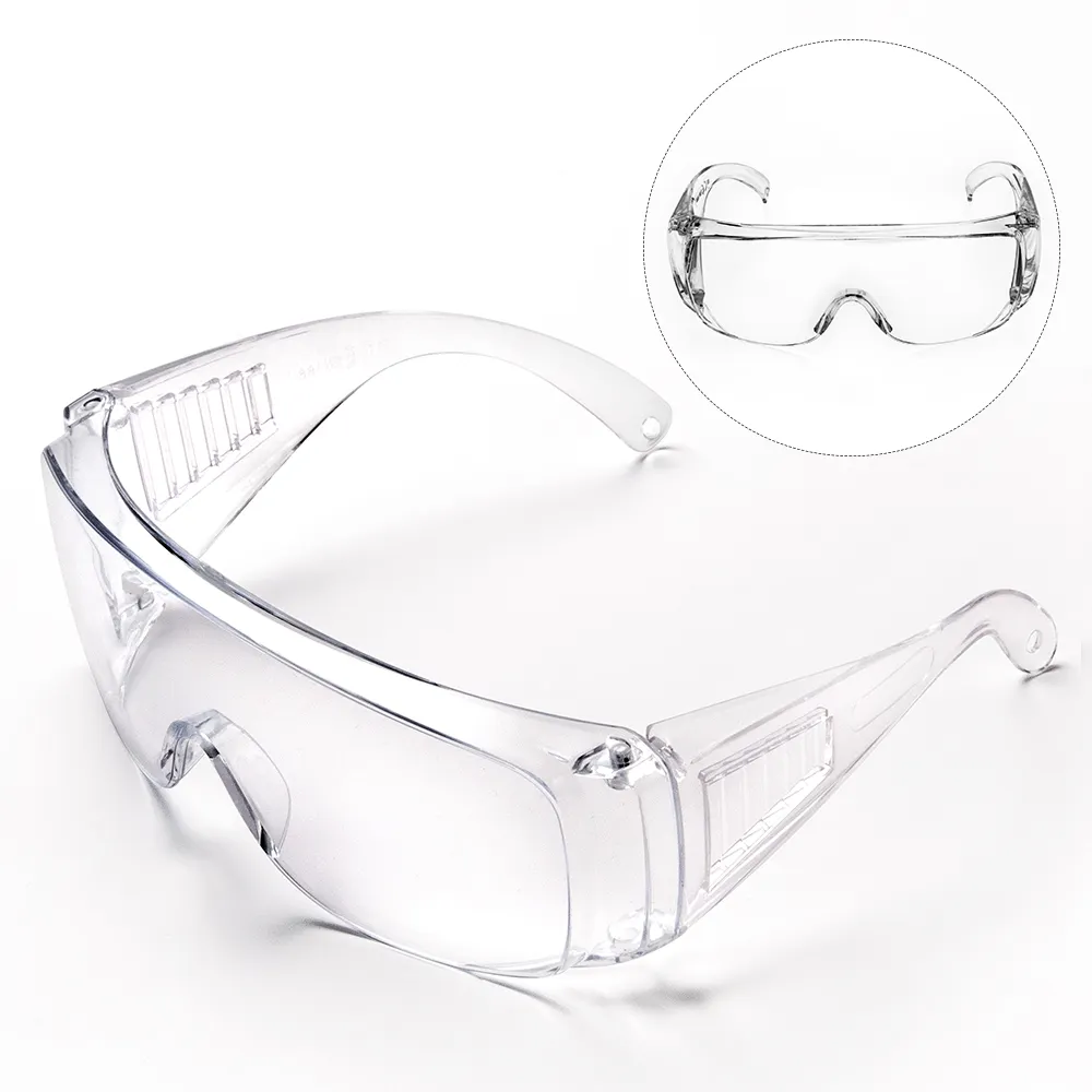 Clear frame wraparound coverage polycarbonate scratch impact resistant eye protection goggles protective eyewear safety glasses