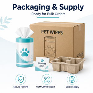 Lingettes pour animaux de compagnie personnalisées en gros sous marque privée, 80 lingettes pour le nettoyage de la bouche et du visage, éliminent les restes de nourriture pour chiens et chats - Product Image 6