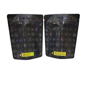 Borsa con chiusura lampo olografica personalizzata 3.5 3.5g 7g 14g confezione alimentare antiodore Stand up Doyback Mylar sacchetti di alluminio - Product Image 5