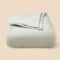 Couverture bébé en coton hypoallergénique, écologique, à séchage rapide, tissée en nid d'abeille, avec texture douce et respirante pour lit bébé et chambre à coucher