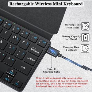Universal Wireless <strong>Keyboard</strong> Slim Portable Mini <strong>Keyboard</strong> Backlight For Mobile Phone IPad IPhone Tablets With Stand - Product Image 5