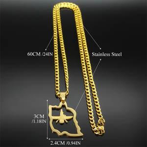 Collar con colgante de moda chapado en oro PVD de 14K y 18K, de acero inoxidable 316L personalizado, joyería fina, collar con mapa de Irán para mujer - Product Image 5