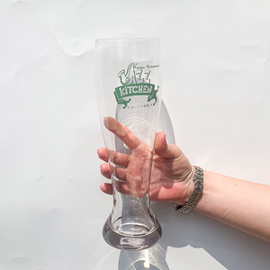 Tasse en verre vert du Moyen-Âge Conception irrégulière transparente pour bière café jus lait autres boissons échantillon gratuit disponible - Product Image 5