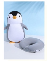 Pingouin en forme 2 en 1 cou oreiller et peluche doux voyage oreiller pour enfants adultes maison voiture avion confort mignon décor cadeau