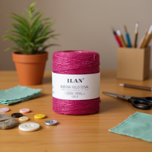 Spago di sisal Ilan, bobina da 2 mm, fucsia, 250 g, per artigianato e cucito - Product Image 3