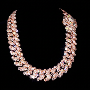Collar de Lujo S925 Chapado en Oro Rosa con Moissanita, Diseño Floral con Corte Brillante Redondo, Joyería de Boda para Mujer - Product Image 1