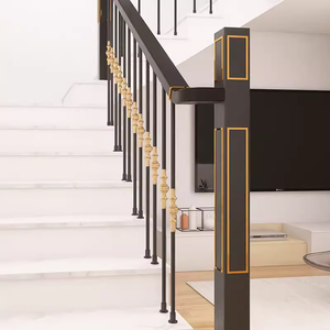 Tiang tangga tempa besi tempa luar ruangan kualitas tinggi baru pagar tangga <span class=keywords><strong>Newel</strong></span> Post desain logam tahan lama plastik - Product Image 1