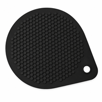 Sous-plat magnétique en silicone avec 4 aimants intégrés, antidérapant, résistant à la chaleur, noir, rond, pour protéger la table de cuisine