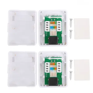 Surface Mounted Network Rj45 Network Utp 2 Port Junction Box Waterproof Desktop Cable Extension Surface Mount Box