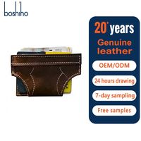 Dompet Kartu Kulit Boshiho Novel Underwear Shape Crazy Horse, Tempat Kartu Kulit Mini Kreatif Lucu, Dompet Kartu Kulit Portabel
