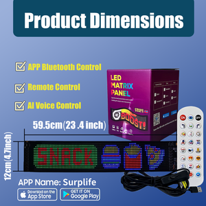 ป้ายไฟ LED แสดงผลบนรถยนต์รุ่นใหม่ Gprgit <span class=keywords><strong>A730</strong></span> AI Voice พร้อมหน้าจอพิกเซล ควบคุมผ่านแอพพลิเคชั่น รีโมท และพอร์ต USB สำหรับตกแต่งรถยนต์ - Product Image 2