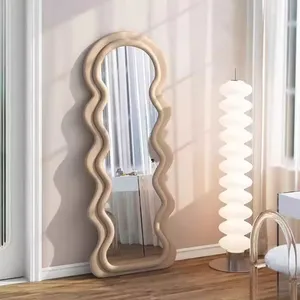 Phong Cách Châu Âu Sang Trọng Màu Đen Đầy Đủ Chiều Dài Mặc Quần Áo Flannel Gương Hiện Đại Trang Trí Nội Thất Tường Gương Kích Thước Lớn - Product Image 4