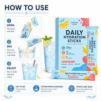 Bâtonnets d'hydratation quotidiens sans sucre, mélange de boissons électrolytiques, protéines, collagène, hydratation, santé de la peau, OEM, ODM, marque privée