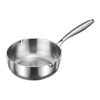 Casserole moderne en acier inoxydable KENGQ avec revêtement antiadhésif en céramique et couvercle en verre, capacité de 1 à 2 L pour cuisinières à gaz et à induction