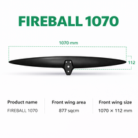 Axis FIREBALL 1070 Aile avant en carbone pour hydrofoil 877 cm² Haute performance Eaux océaniques Unisexe Foil Pump Kite Surf
