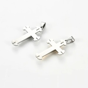 Collier avec pendentif croix en acier inoxydable, pendentifs religieux, croix de prière, Jésus, Bible, pour chaîne, cadeau chrétien pour hommes et femmes - Product Image 6
