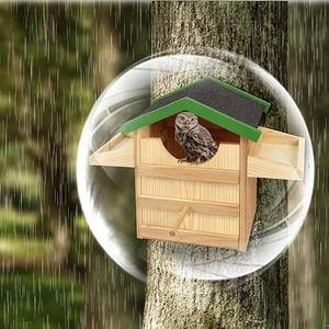 Grand nid en bois moderne et à la mode pour chouette effraie et peuplier Maison pour animaux de compagnie en bois de pin personnalisée pour la faune en plein air à l'intérieur d'une grande boîte Screech - Product Image 4