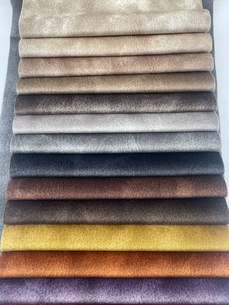 Tela de terciopelo tejida de poliéster para sofá, tapicería azul con efecto suave y nublado, impresión Holland
