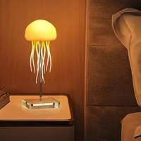 Lampe Méduse 3D Mobile USB à Commande Vocale Intelligente, Intensité Variable, Couleurs Changeantes, Veilleuse Créative, Décoration Lumineuse Océanique Anime