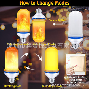 Ampoule LED à effet de flamme RGB avec télécommande, changement de couleur, décoration intérieure de Noël - Product Image 3