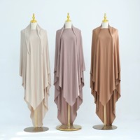 Khimar en Jersey de Bambou pour l'Aïd Ramadan, Foulard de Prière Long Modeste pour Femmes Musulmanes, Vente en Gros de Vêtements Islamiques, Hijab Élastique de Haute Qualité