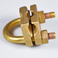 Pince de terre en U en cuivre pour système de mise à la terre, connecteur de tige de terre réglable, clip de câble, protection contre la foudre, marque YY