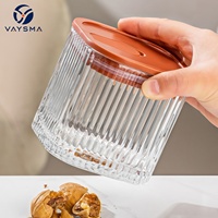 Récipient de stockage alimentaire hermétique en verre avec couvercle, sans BPA, empilable, récipient hermétique pour économiser de l'espace, pour les produits secs et plus encore