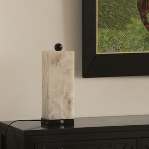 Lampe de table en marbre naturel, Source de lumière LED, Base d'ampoule E27, contrôle par interrupteur, pour salon, bureau, chambre à coucher, Design minimaliste - Product Image 5