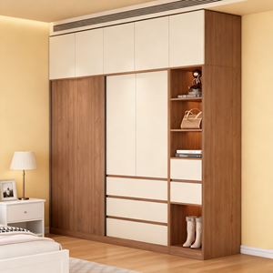 Armoire réglable en bois massif pour chambre à coucher/chambre d'enfant/salon - <span class=keywords><strong>Design</strong></span> moderne, gain de place, rangement facile, assemblage prêt à l'emploi - Product Image 3
