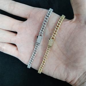 OUGEPHELI 6mm Hip Hop Iced Out CZ Zircon <span class=keywords><strong>Collar</strong></span> De Cadena Cubana Eslabones Cubano <span class=keywords><strong>Collar</strong></span> Miami Cuban Link Chain para hombres y mujeres - Product Image 6