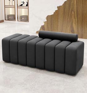 Panca Lunga Moderna Wallybeauty, Sgabello Creativo per Salone di Bellezza, Reception, Sala d'Attesa, Hotel, Appartamento, Set Divano in Tessuto - Product Image 5