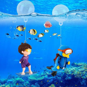 Joysing-Conjunto completo de decoración de acuario flotante, traje de hadas, Luna, gato, buzo, pecera, paisajismo, con adornos de <span class=keywords><strong>bruja</strong></span> suspendidos - Product Image 6