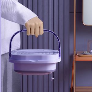 Household Small Folding Portable Washing Machine Student Dormitory Underwear Socks <b>Mini</b> Washing Machine Portable Laundry Bucket - Product Image 2