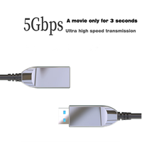 Câble optique actif USB 3.1 Gen1 industriel, cordon d'extension USB 5Gbps, câble à fibre optique à latence nulle, blindage EMI