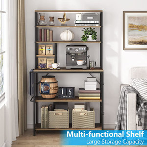 Étagère de rangement <span class=keywords><strong>pas</strong></span> chère pour salon, étagère en bois à 6 niveaux, étagère pour micro-ondes de cuisine, pour ustensiles de cuisine - Product Image 2