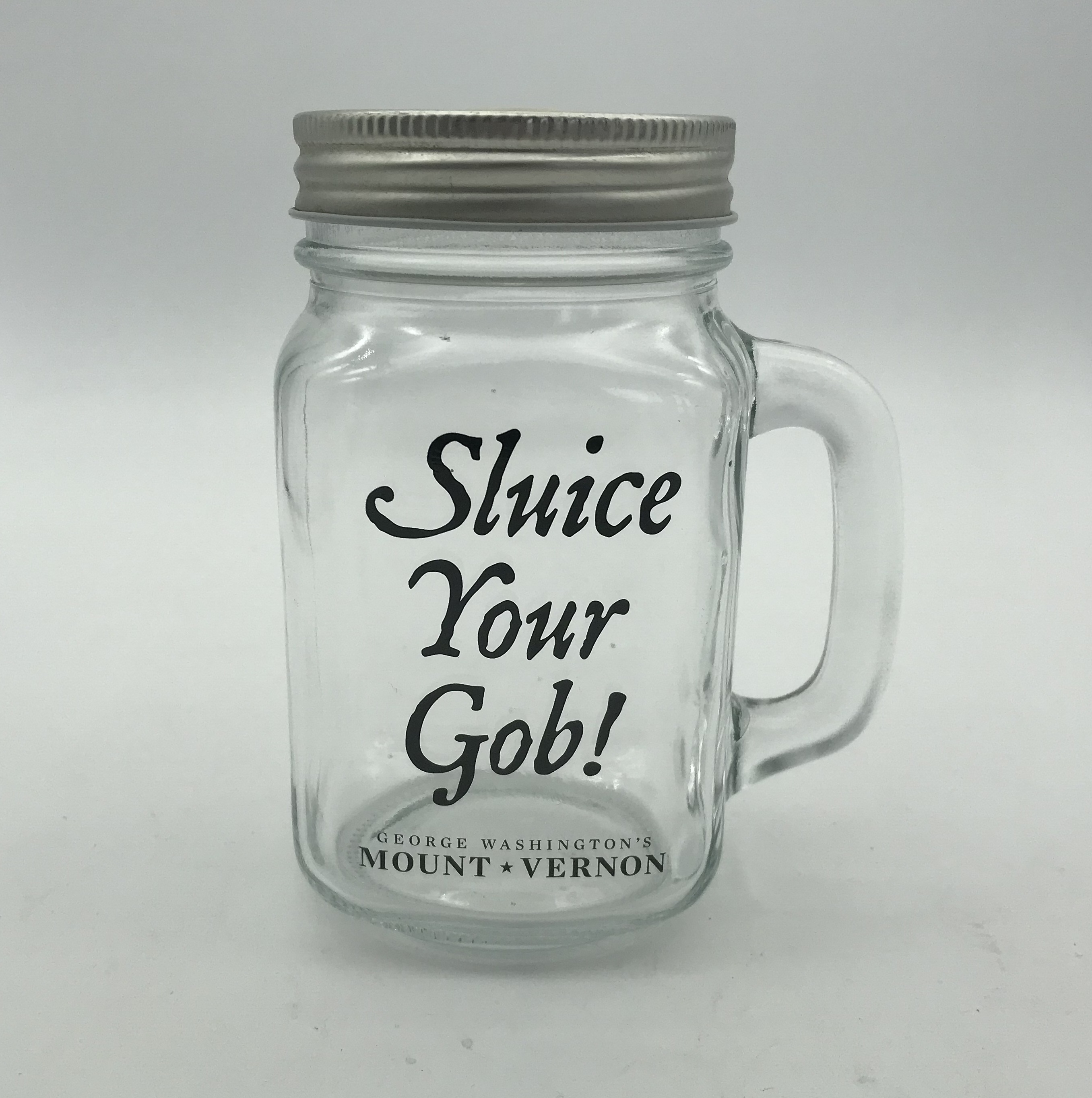 diamond wide mouth glass mason jar/glass jam jar with aluminum lid and straw