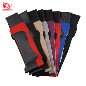 Housses de <span class=keywords><strong>volant</strong></span> de voiture en <span class=keywords><strong>cuir</strong></span> noir rouge artificiel universel brillant cousu <span class=keywords><strong>à</strong></span> la main pour Chevrolet pour honda - Product Image 6
