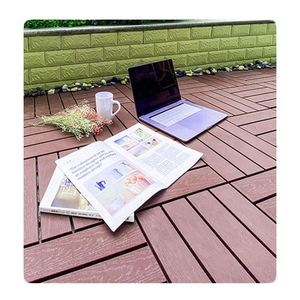 Carrelages de sol carré extérieur en plastique grain de bois - Product Image 1