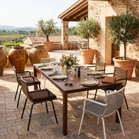 Minimaliste, options bicolores, OEM disponible, tressage vertical, cadre en aluminium durable, confortable, écologique, ensemble 3 pièces pour hôtel