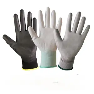 Shuoya cheaper ansell anti static computer pu glove Finger-coated gloves pu coated glove