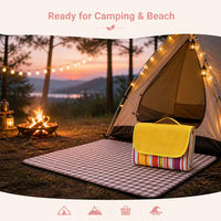 Tapis de pique-nique imperméable grand format, couverture de camping d'extérieur, tapis épais anti-humidité pour tente et plage, pliable et portable, logo personnalisé